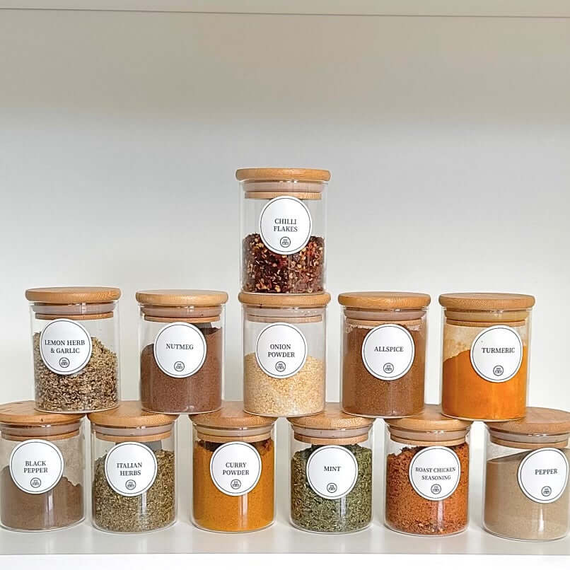 Bamboo Lid Spice Jar - 220ml Storage Organisers-3